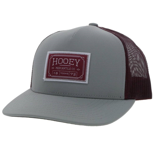 The HOOey Doc Grey/Maroon 5-Panel Trucker Cap/Hat
