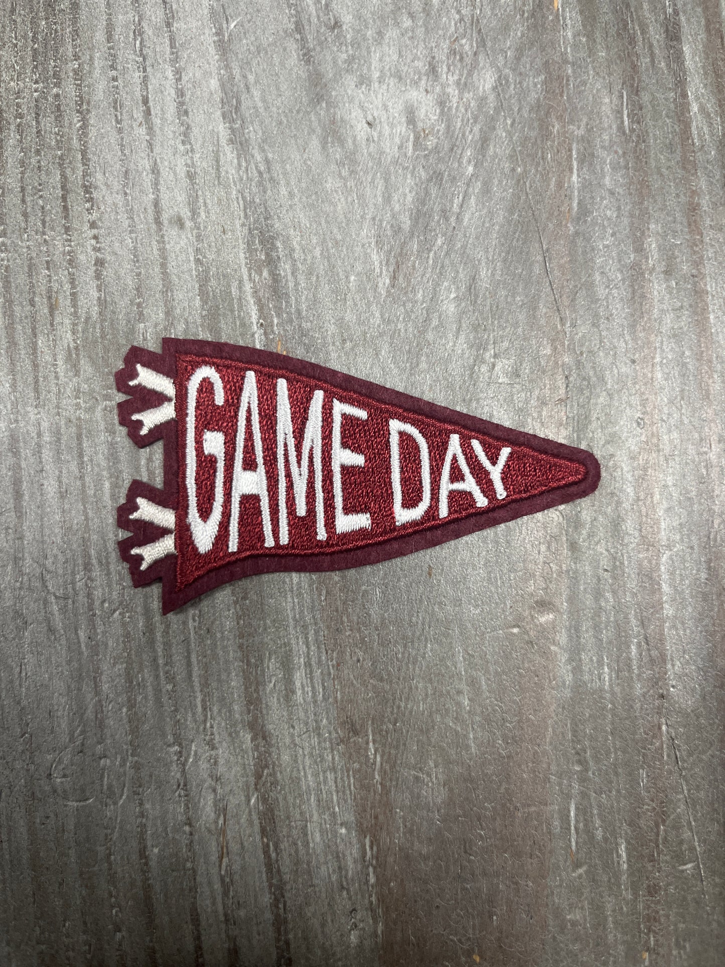 The Trucker Hat Patches Maroon Game Day Flag Patch Iron On