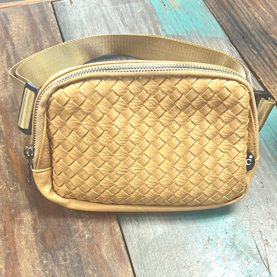 The Woven Faux Leather C.C Belt Bag (three colors)
