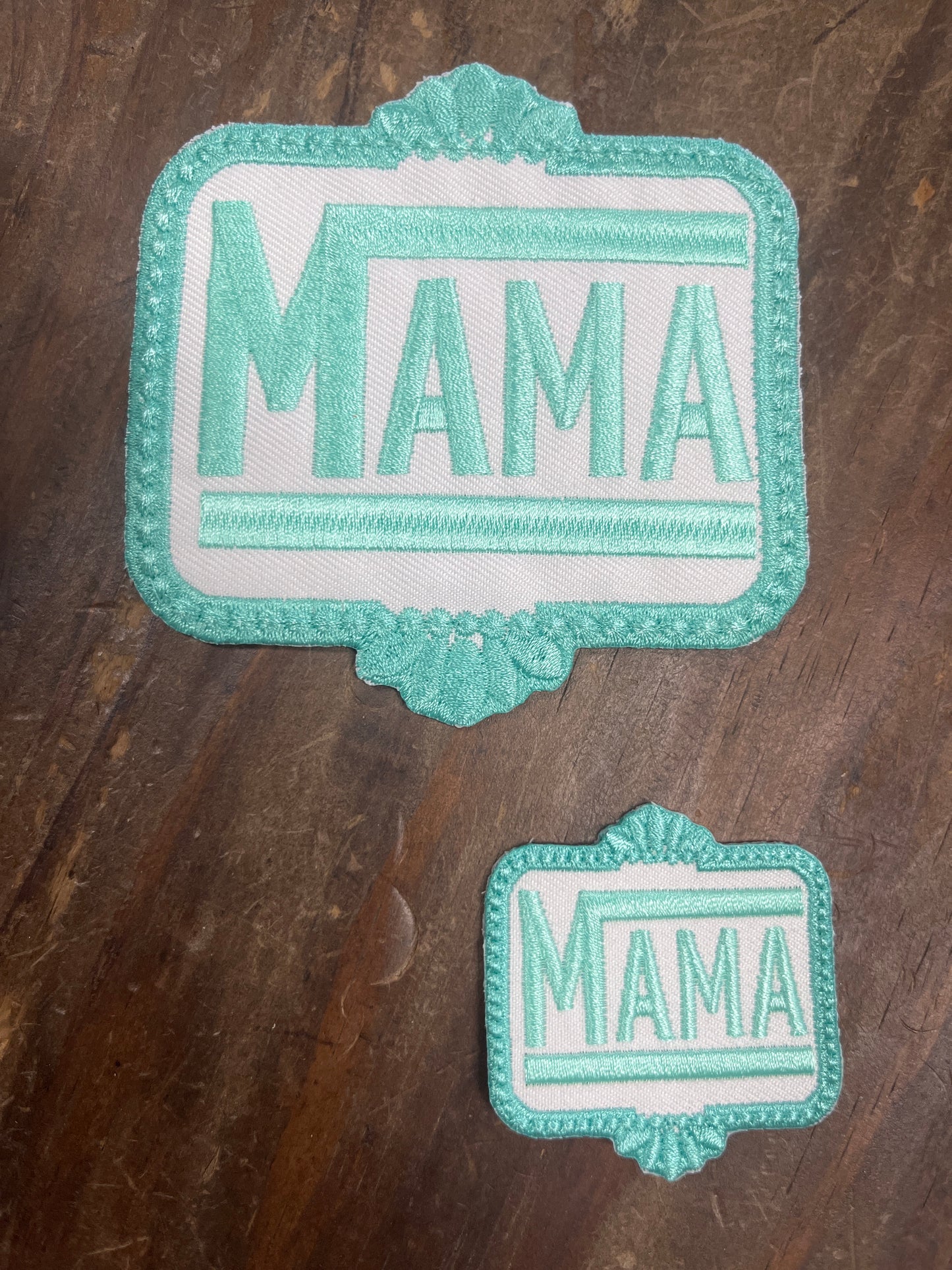 The Mama Patch Turquoise Western Trucker Hat Patch Iron On (two sizes)