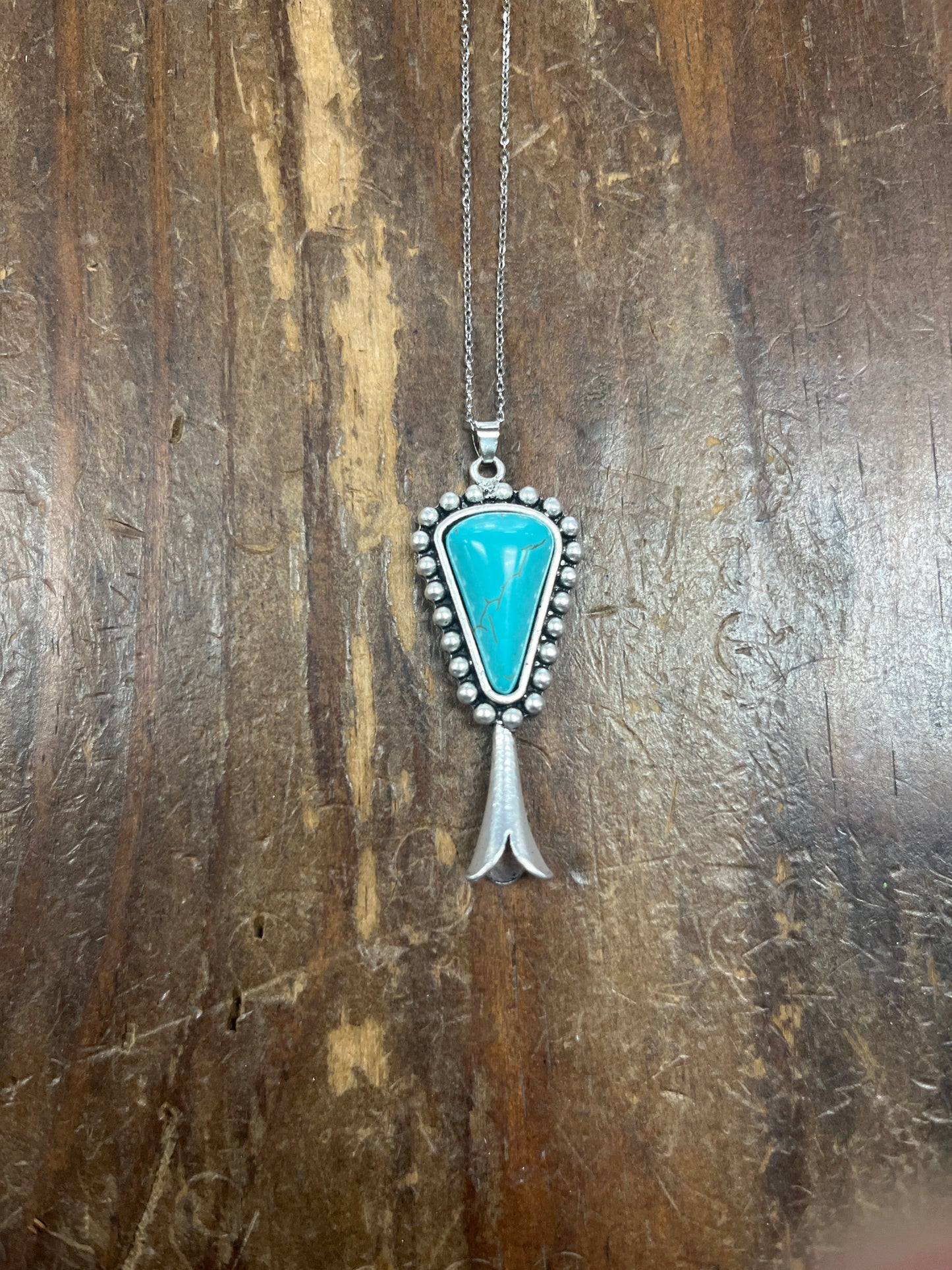 The Sterling Silver Squash Blossom Turquoise Necklace