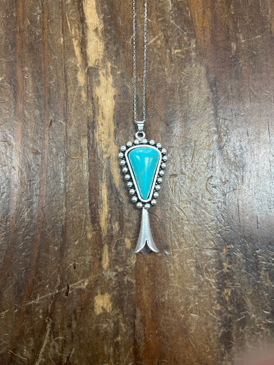 The Sterling Silver Squash Blossom Turquoise Necklace