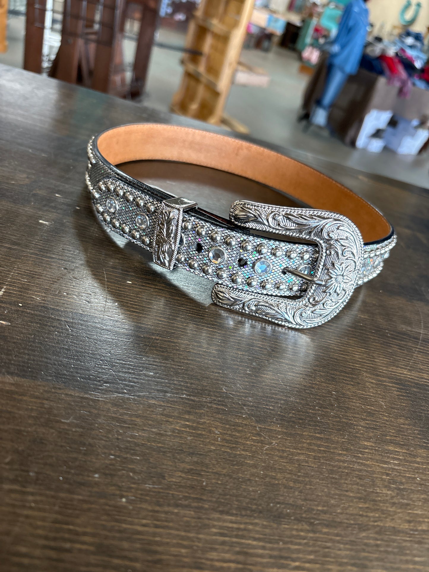 Studded Girls Belt with Rhinestones (Two Colors)