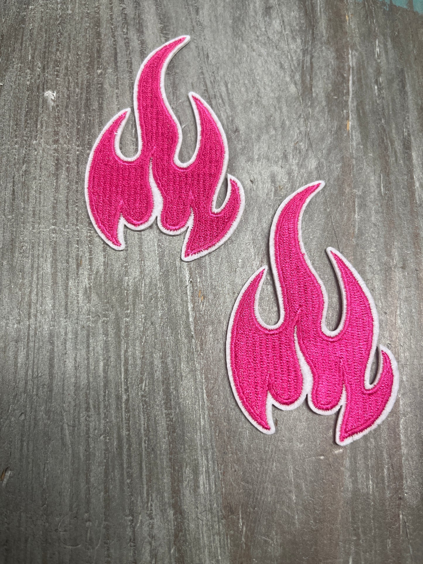 The Trucker Hat Patches Pink Flame Fire Patch Iron On