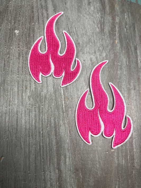 The Trucker Hat Patches Pink Flame Fire Patch Iron On