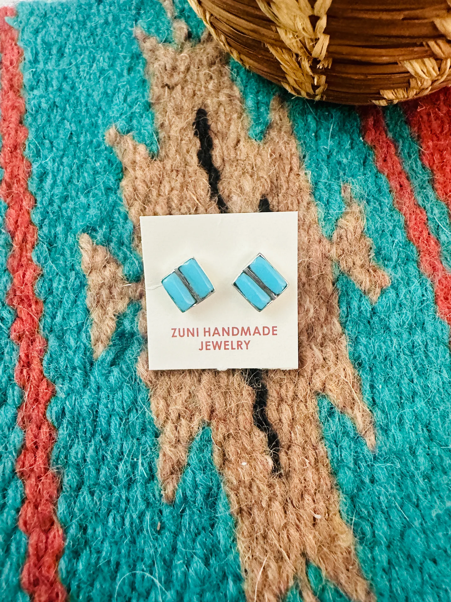 The Turquoise Zuni Inlay Studs