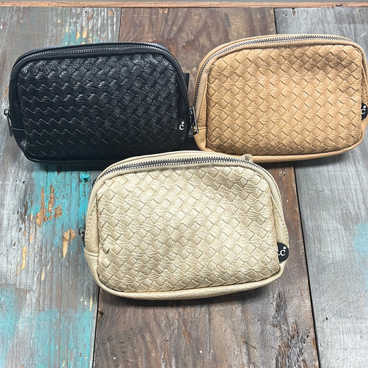 The Woven Faux Leather C.C Belt Bag (three colors)