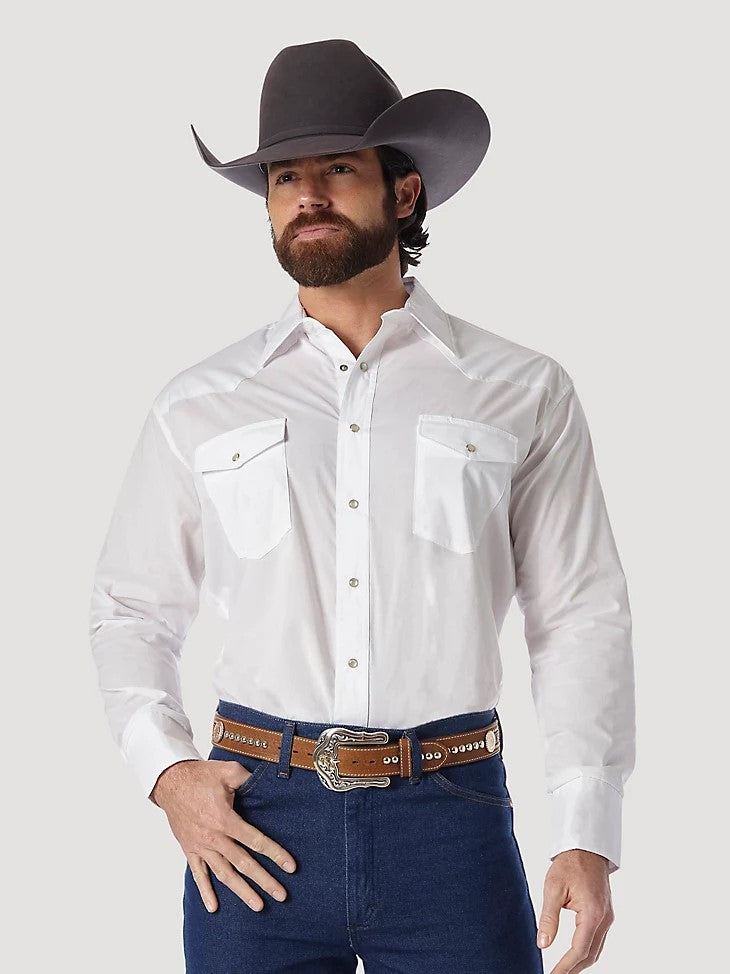 The Wrangler White Button up Long Sleeve Shirt