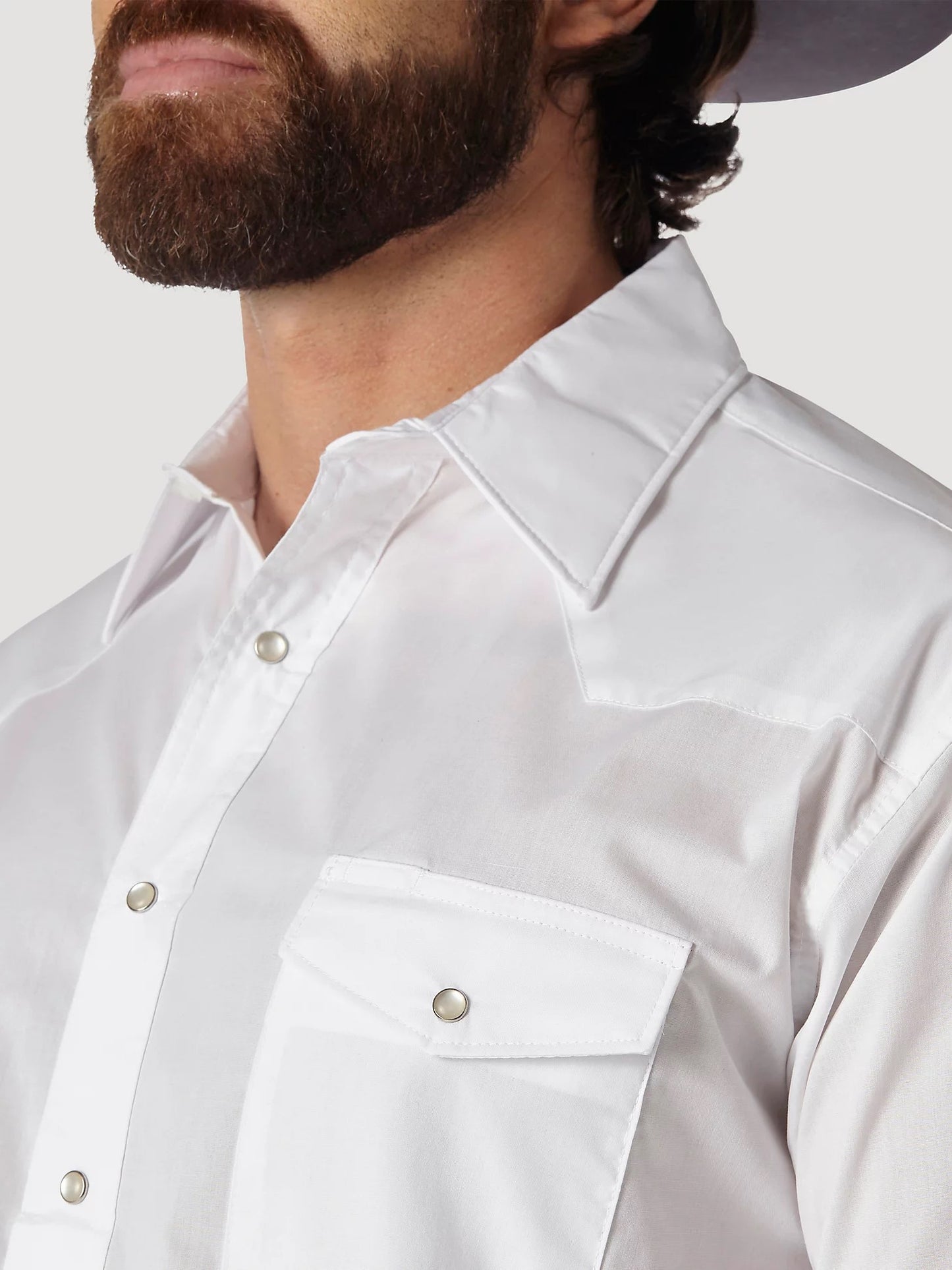 The Wrangler White Button up Long Sleeve Shirt