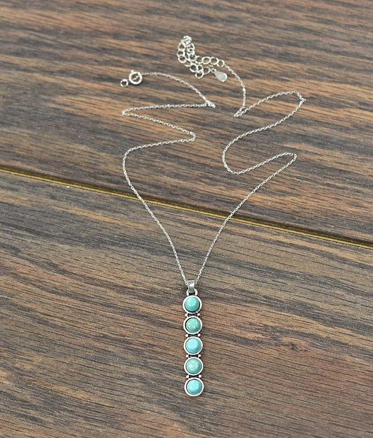 The Silver Bar Turquoise Necklace