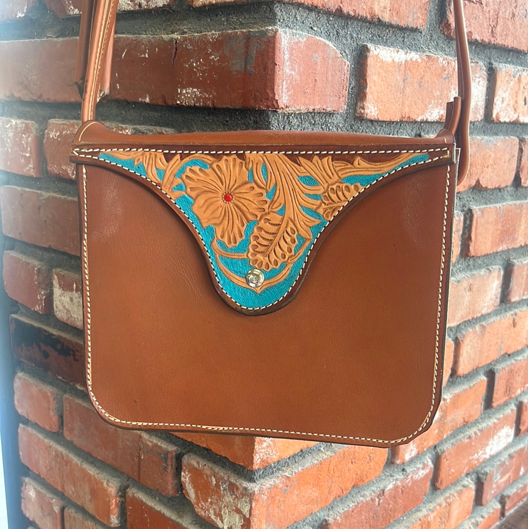 Handmade Leather Squared Off Purse