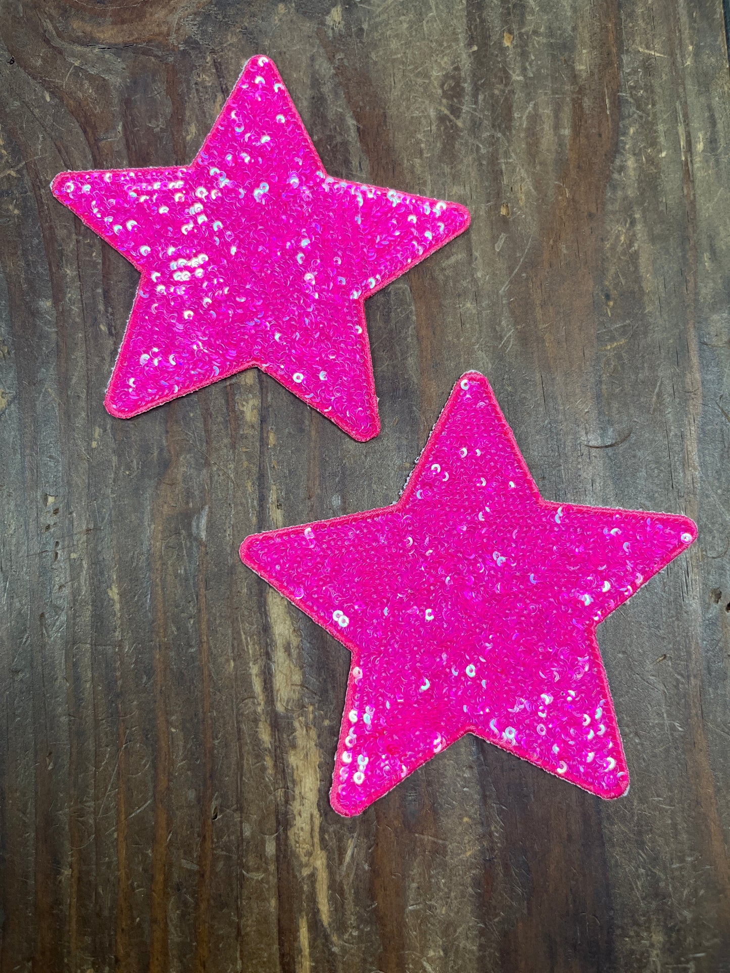 The Trucker Hat Patches Hot Pink Star Sequins Patch Iron On