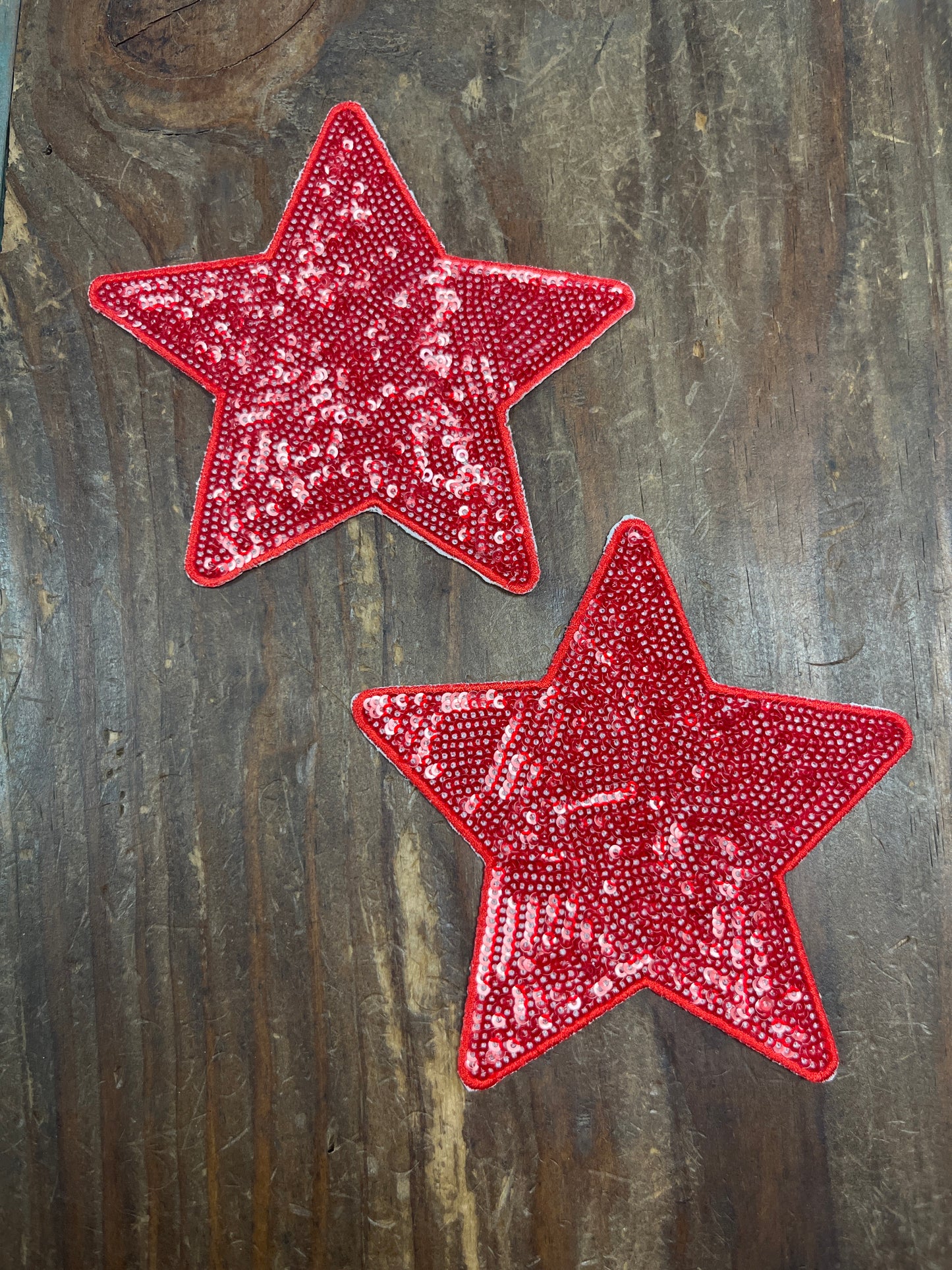 The Trucker Hat Patches Red Star Sequins Patch Iron On