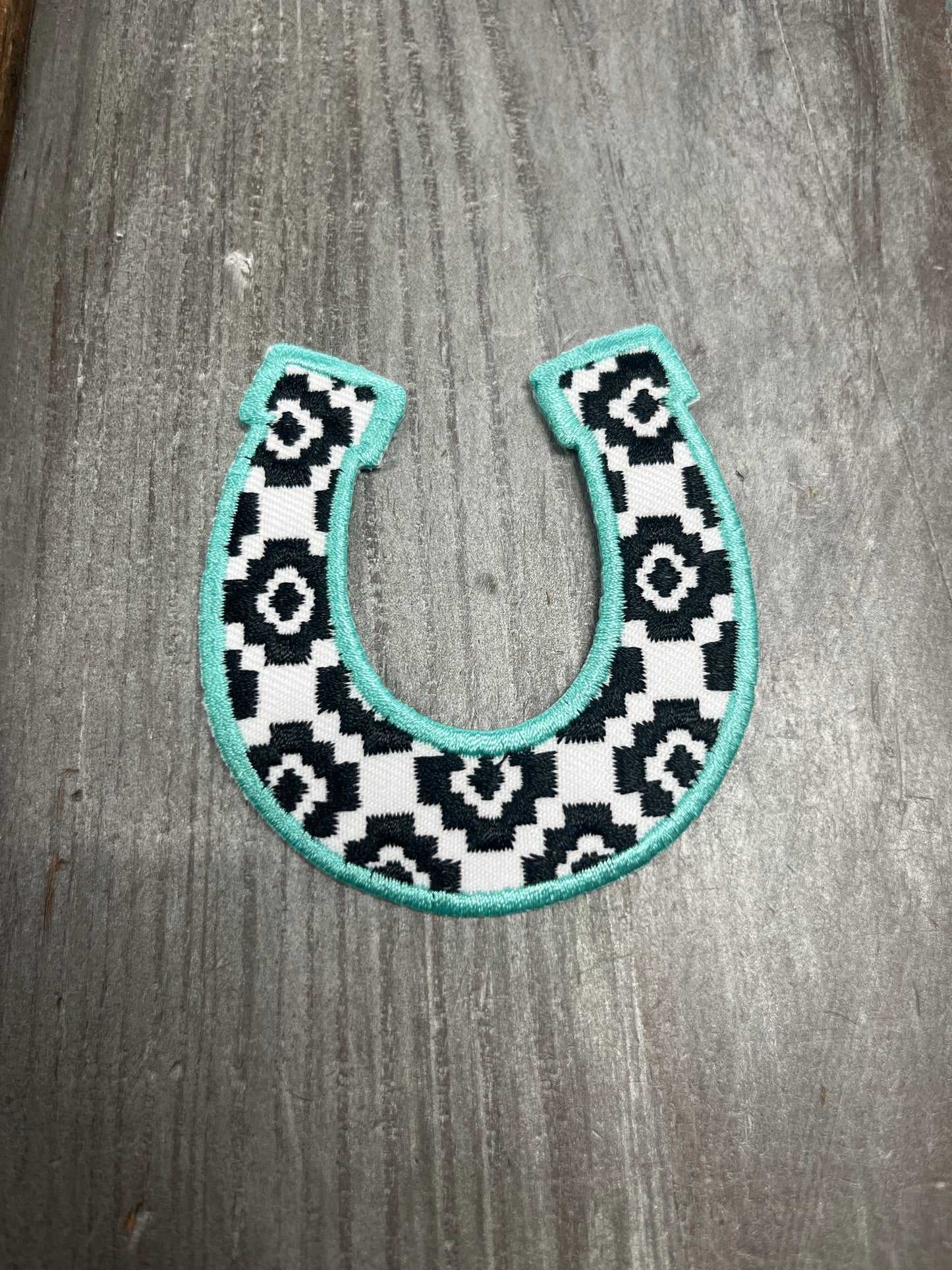 The Turquoise Aztec Horseshoe Patch