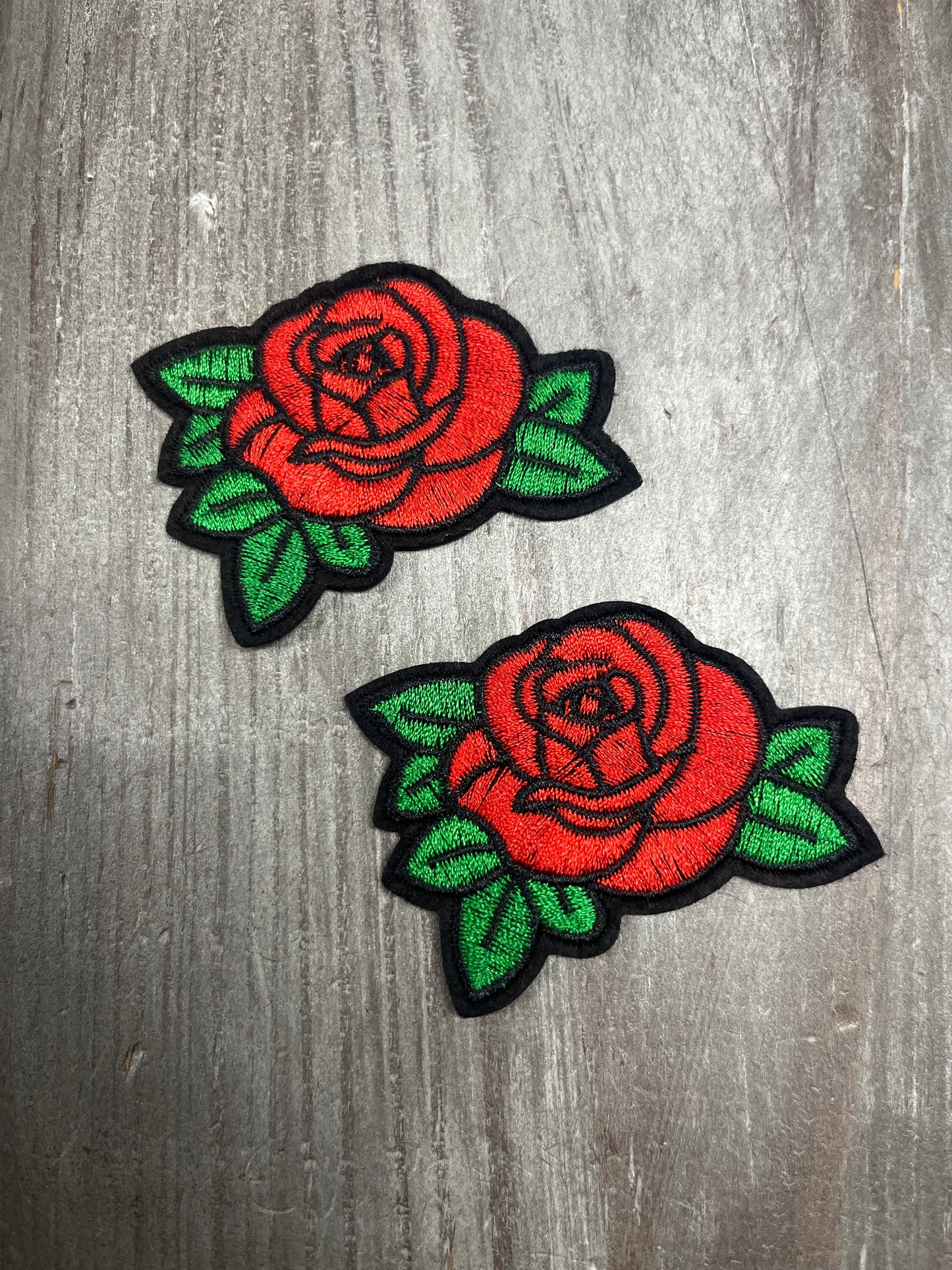 The Trucker Hat Patches Red Rose Embroidery Patch