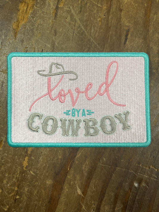 The Loved By A Cowboy Preppy Patch Trucker Hat Iron On Patch