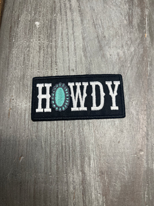 The Black Howdy Turquoise Stone Patch