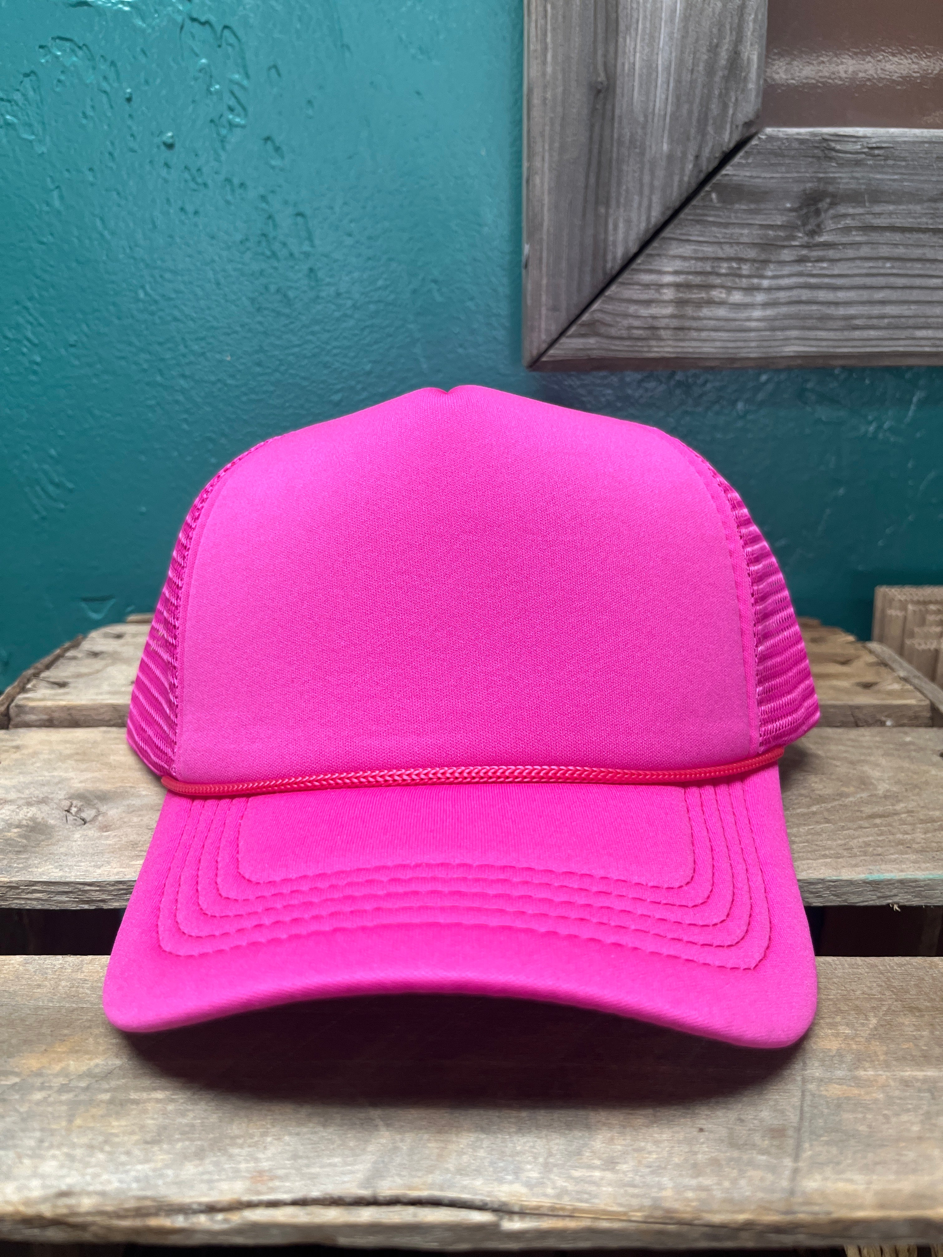 Pink Rv Hat Classic Foam Solid Hot Pink Trucker Hat – Be True Western & Boutique
