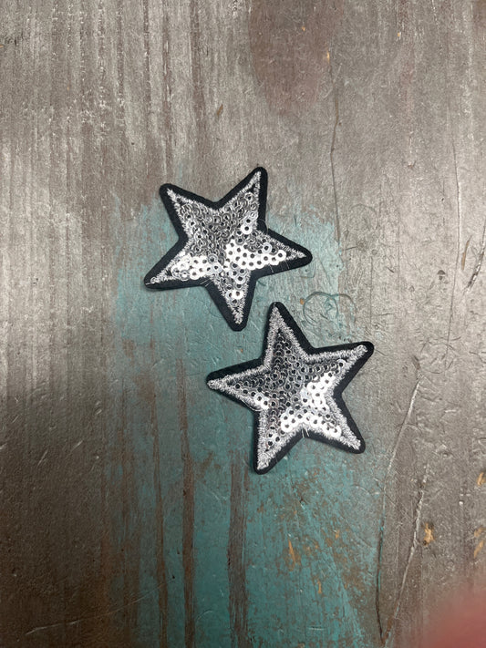 The Trucker Hat Patches Silver Sequin Star Patch Iron On