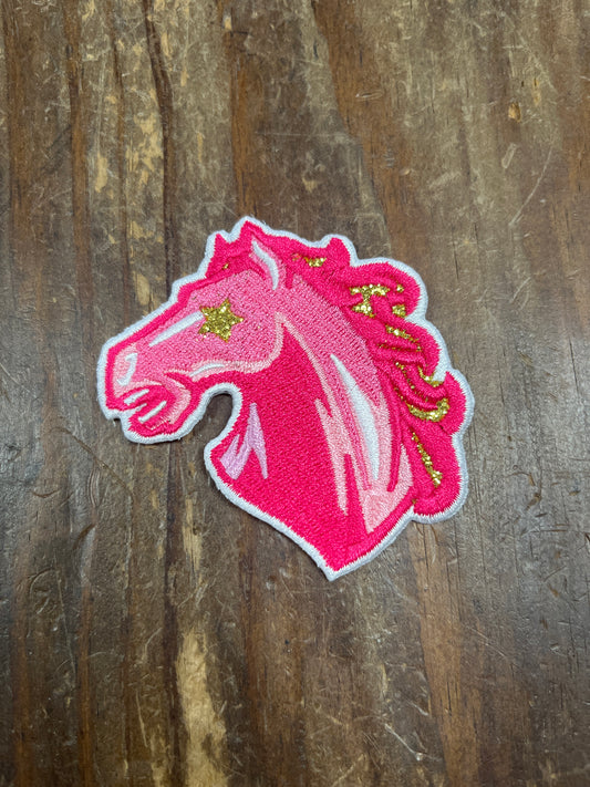The Preppy Pink Horse Mascot Patch Trucker Hat Patches Iron On
