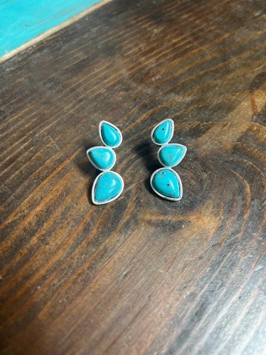 The Graduated Turquoise Stud Earrings