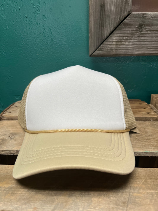 Classic Foam Solid Khaki Two Tone Trucker Hat