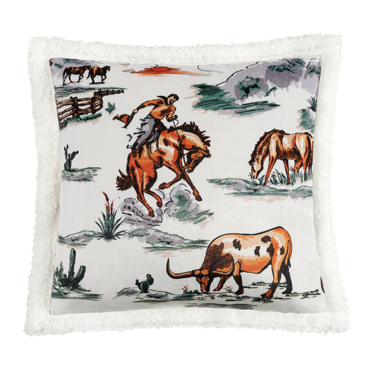 The Ranch Life Western Sherpa Pillow