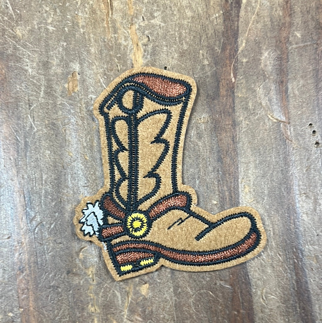 The Brown Cowboy Boot Felt Patch