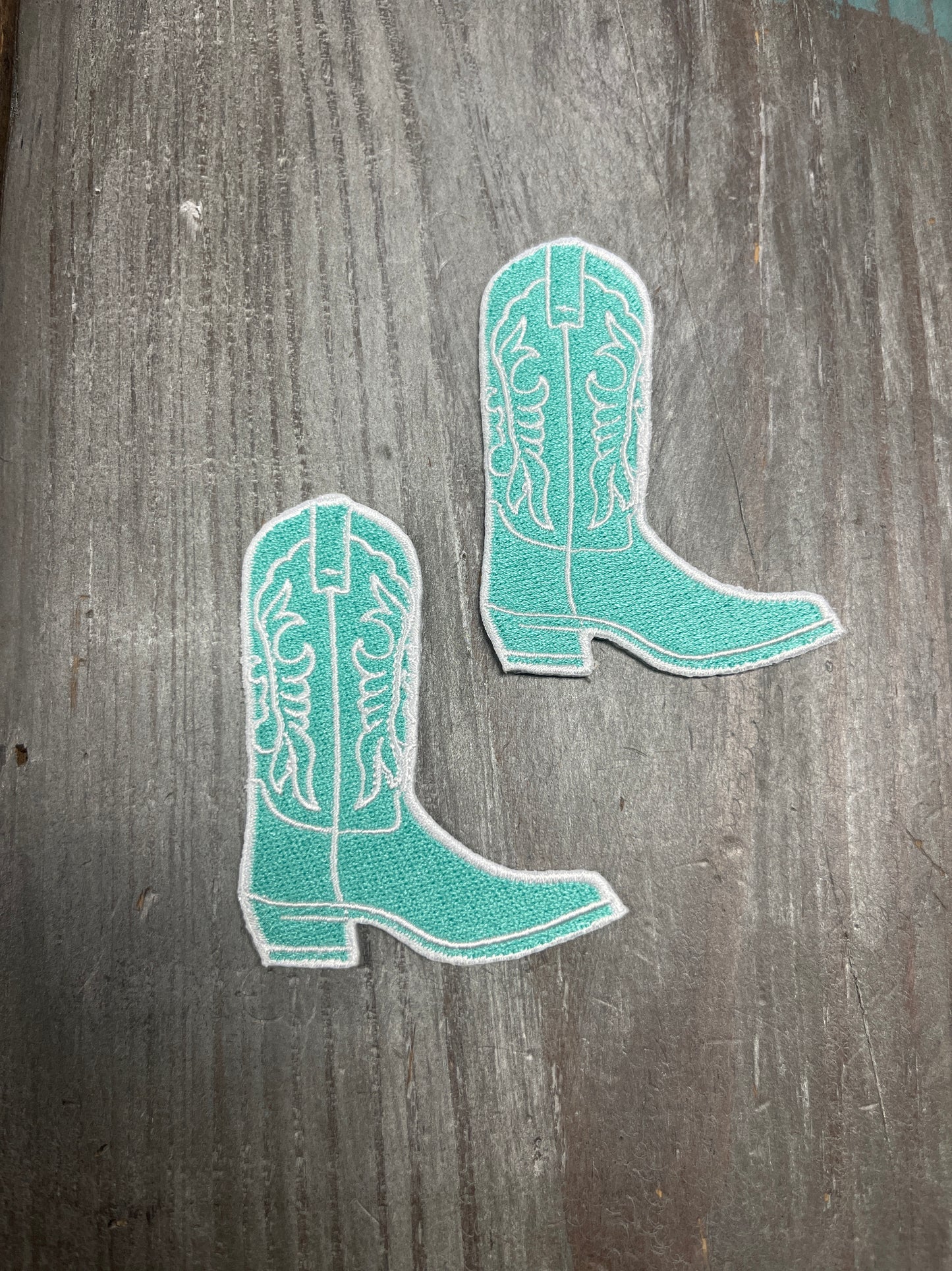 The Trucker Hat Patches Turquoise Cowboy Boot Patch Iron On