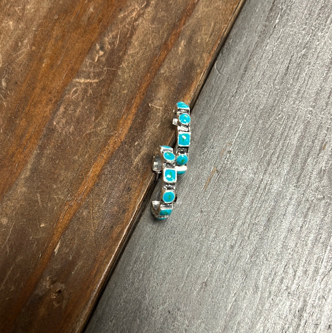 The Burnished Turquoise Hoop Earrings