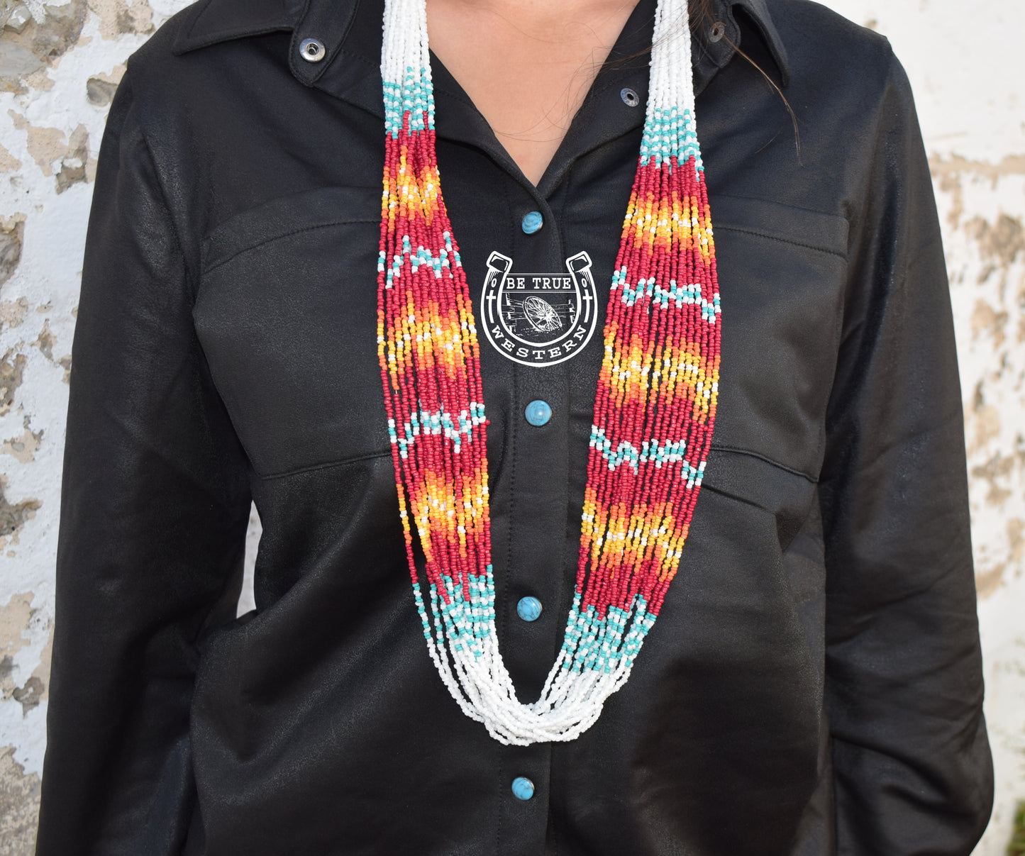 The Fire-Creek White Seed Bead Necklace and Earring Set