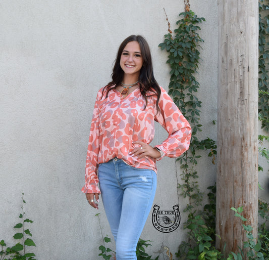 The Coral Queen Leopard Blouse