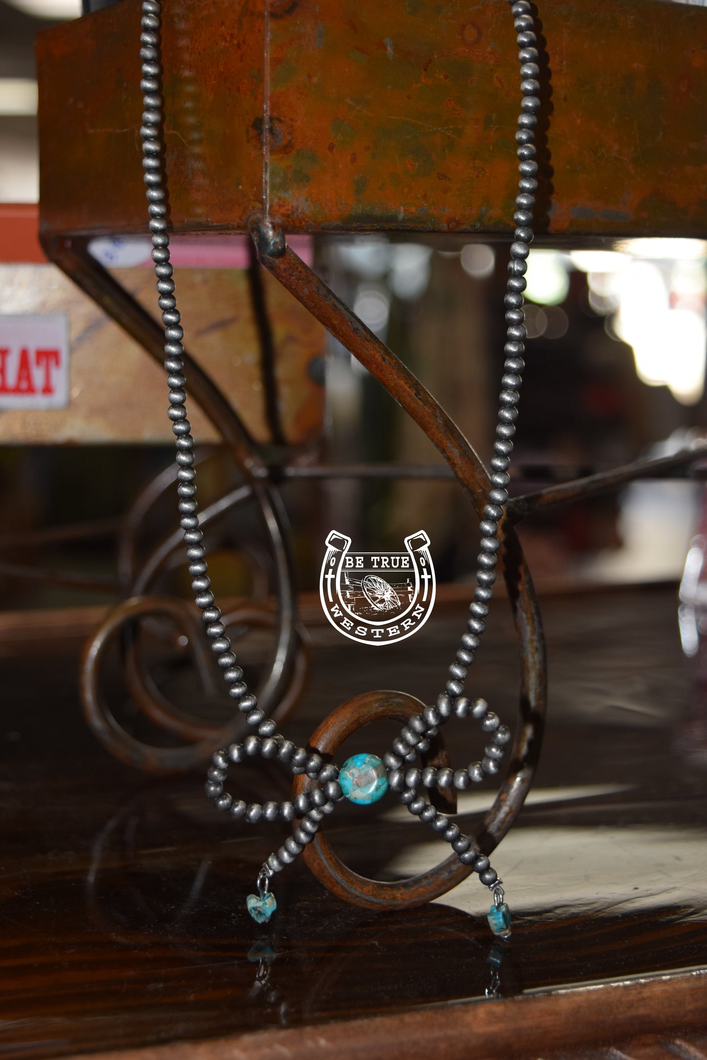 The Navajo Ribbon/Bow Turquoise Necklace