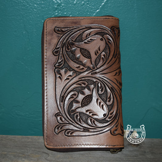 The Western Leather Tooled Wallet