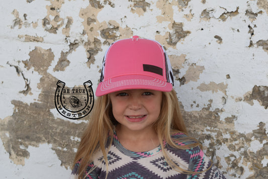 The Pink Cowprint Youth Cruel Girl Cap/Hat