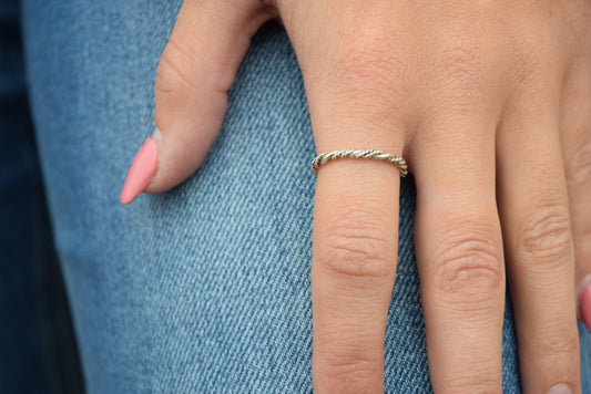 The Twisted Silver Barbwire Ring