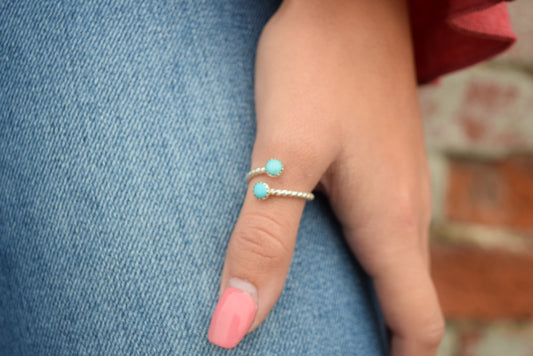 The Teal Stone Adjustable Ring