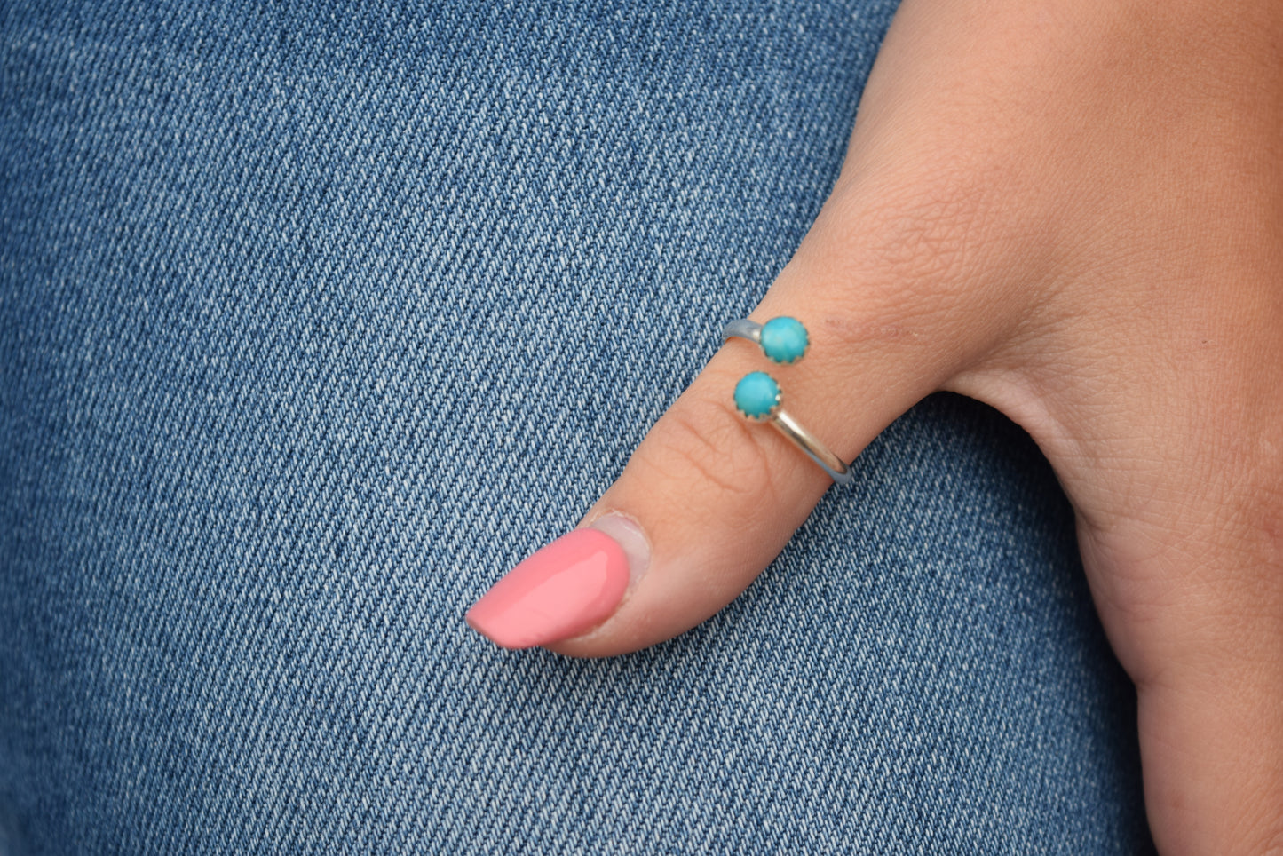 The Dark Wash Turquoise Adjustable Ring