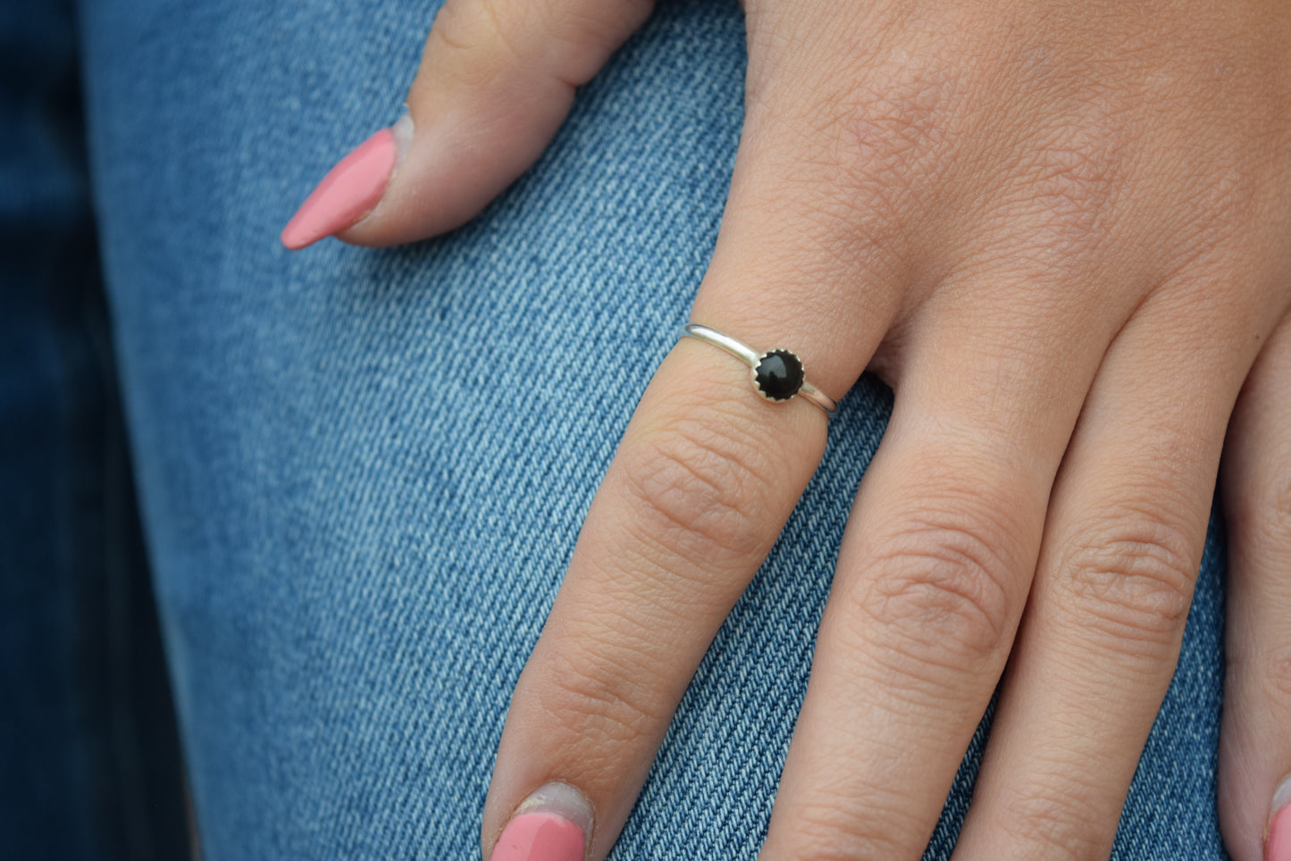 The Black Small Stone Ring