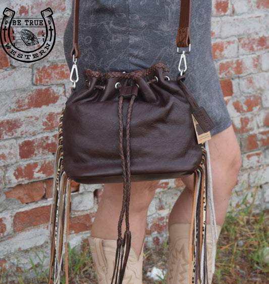 Ariat Thelma Style Conceal Carry Bucket Bag- Dark Brown