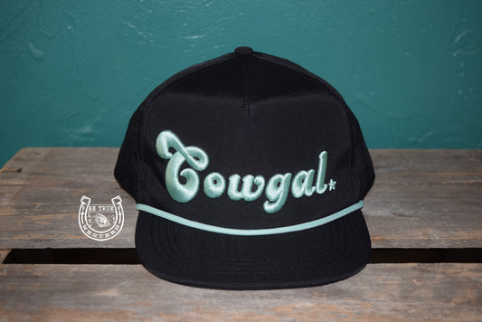 The Black and Teal "Cowgal" Embroidered Hat