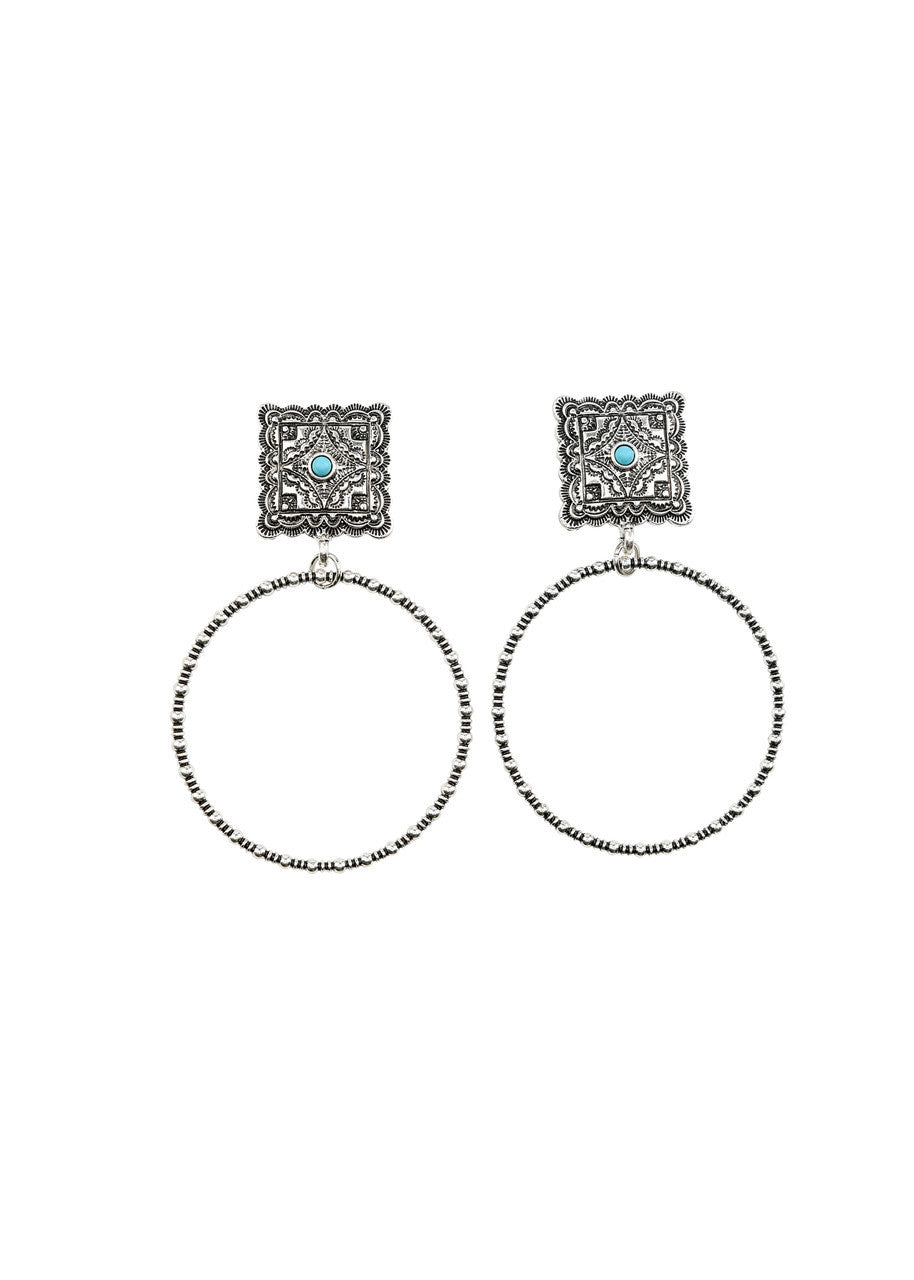 The Silver Dotted Hoop Earrings