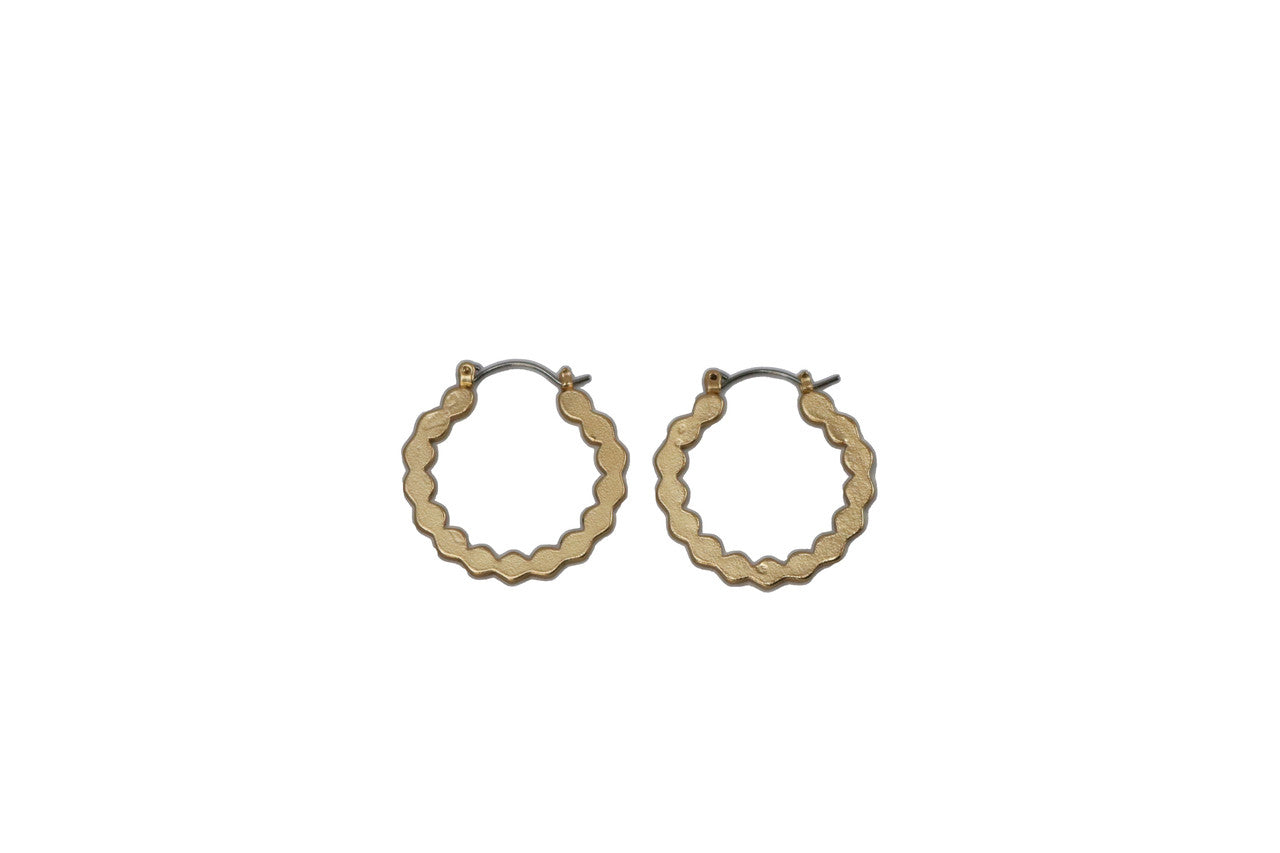 Gold Scalloped Hoop Earrings