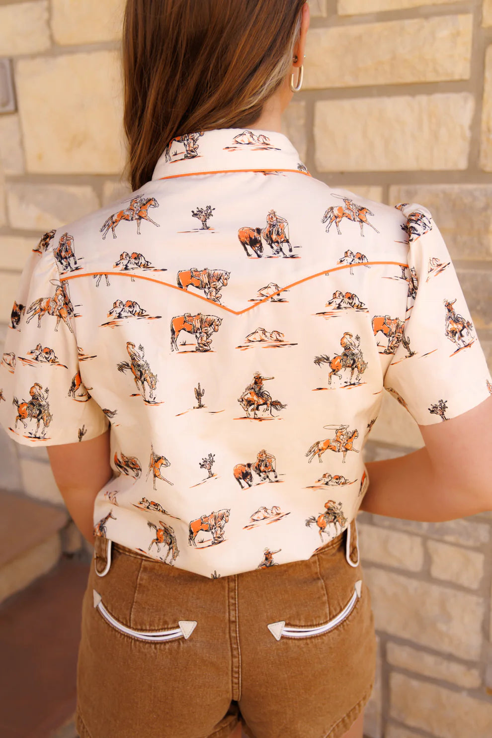 The Tan Arrow Denim Shorts