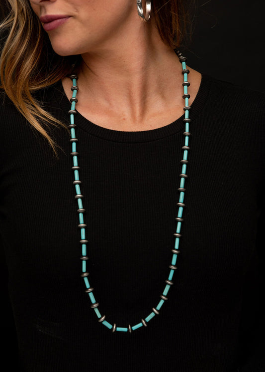The Turquoise Tube and Navajo Beaded Necklace