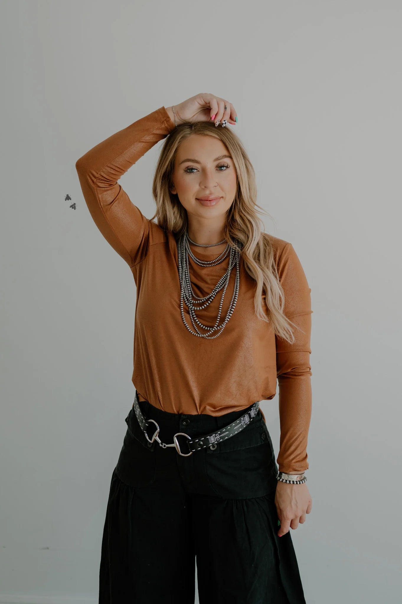 The Saddle Swanky Leather Long-sleeve Top