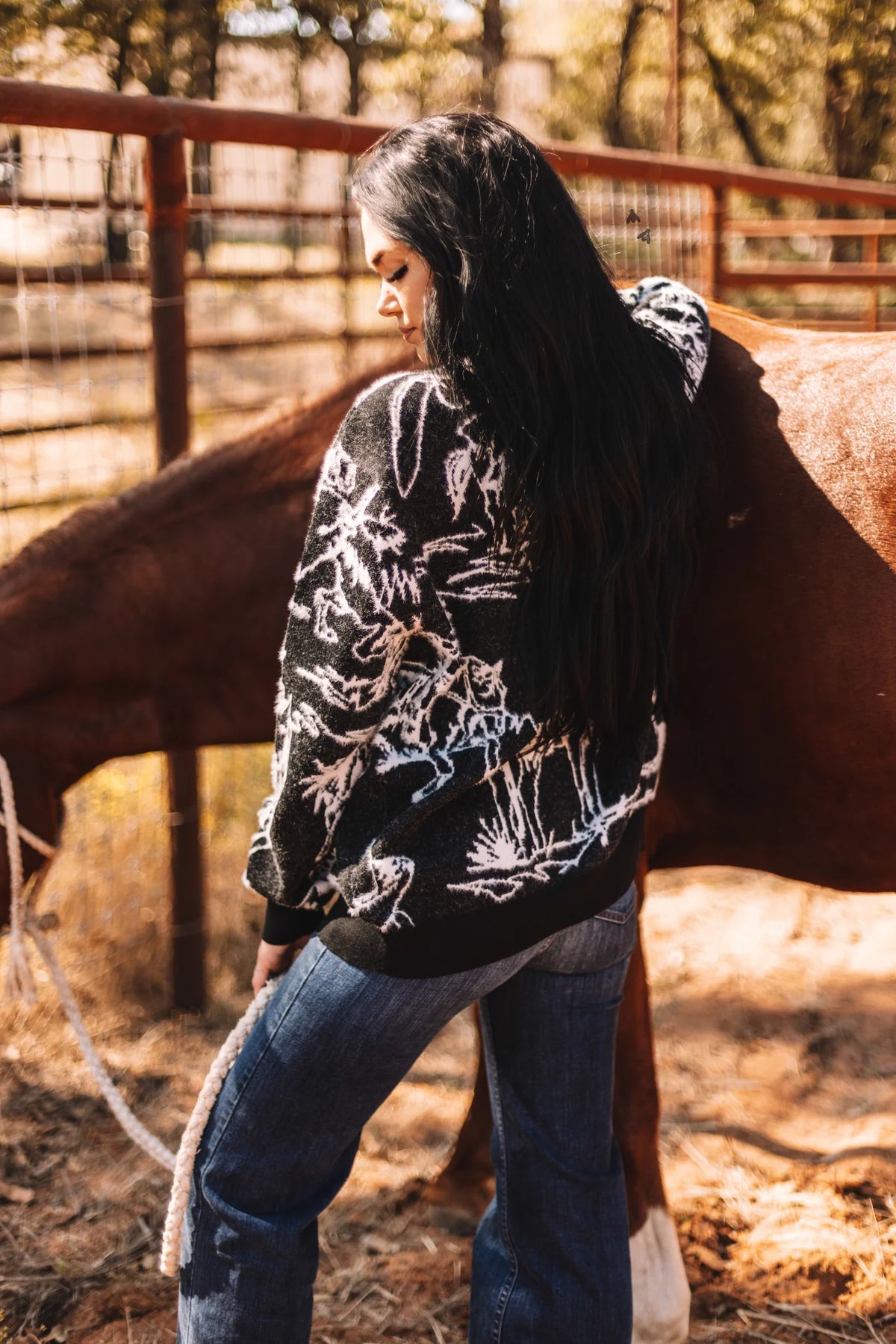 Retro Rodeo Cardigan The Rodeo Fuzz Cardigan – Be True Western & Boutique