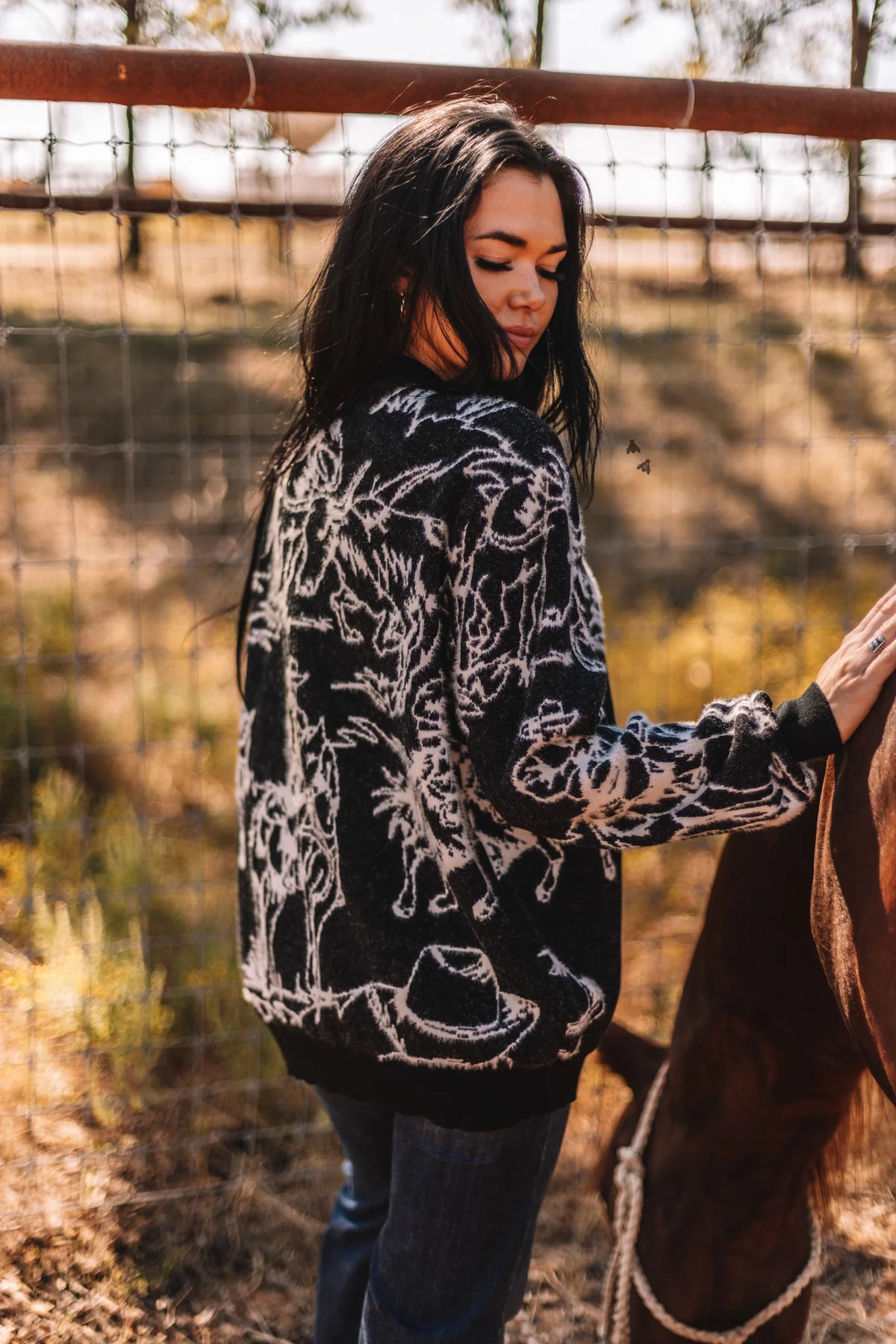 Retro Rodeo Cardigan The Rodeo Fuzz Cardigan – Be True Western & Boutique