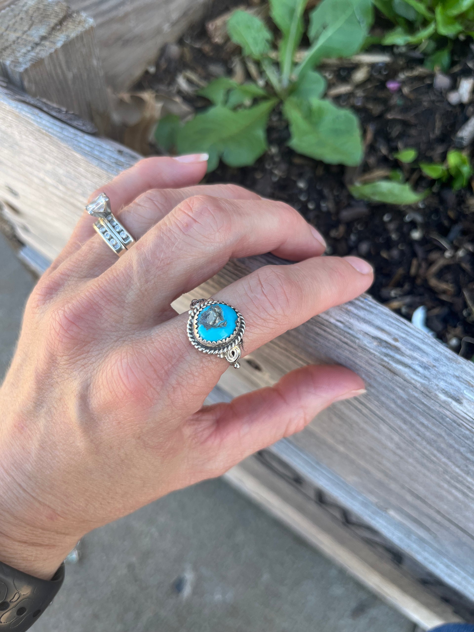 Navajo Sterling Silver store & Kingman Turquoise Ring