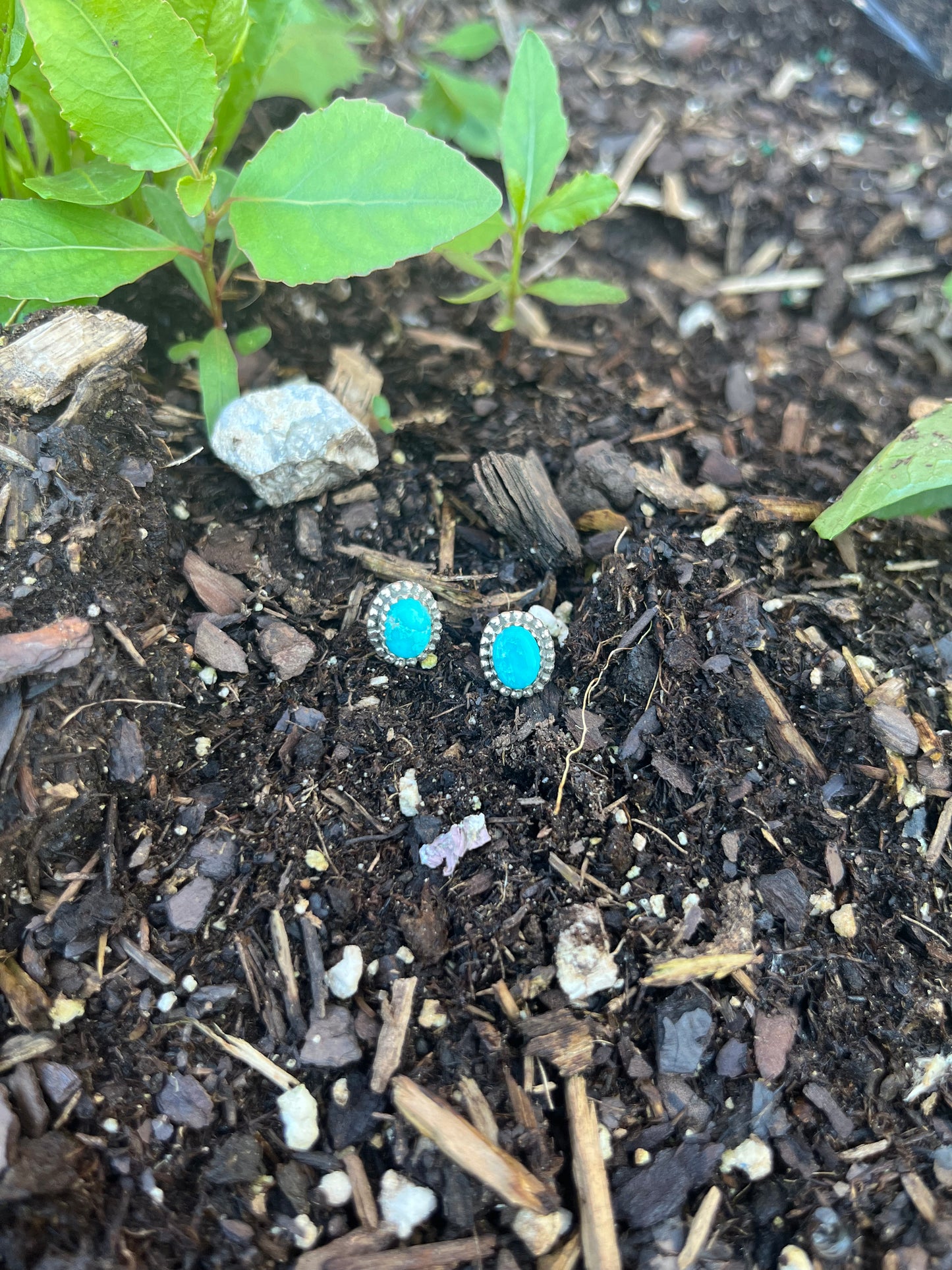 The Sonoran Mountain Turquoise Round Earrings